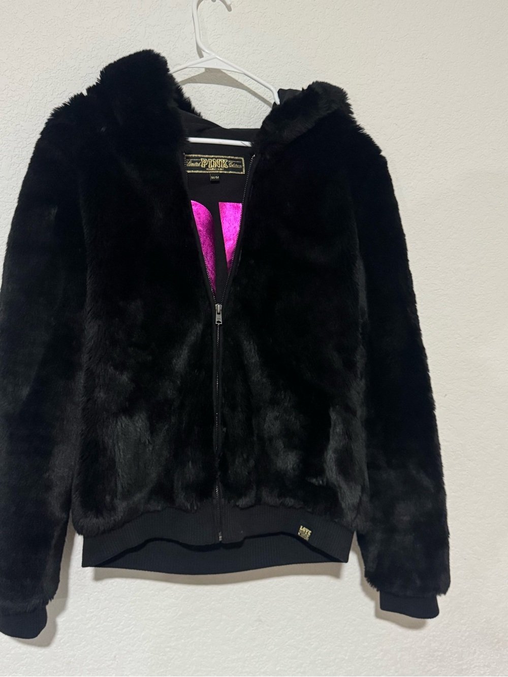 Rare 2011 pink Victoria secret faux fur/reversible jacket